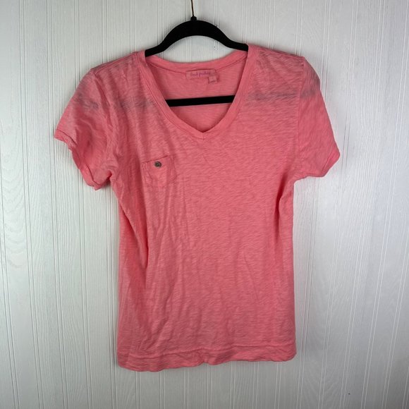 Fresh‎ Produce Peach/Coral T-shirt Size Small Short Sleeve - Picture 1 of 3